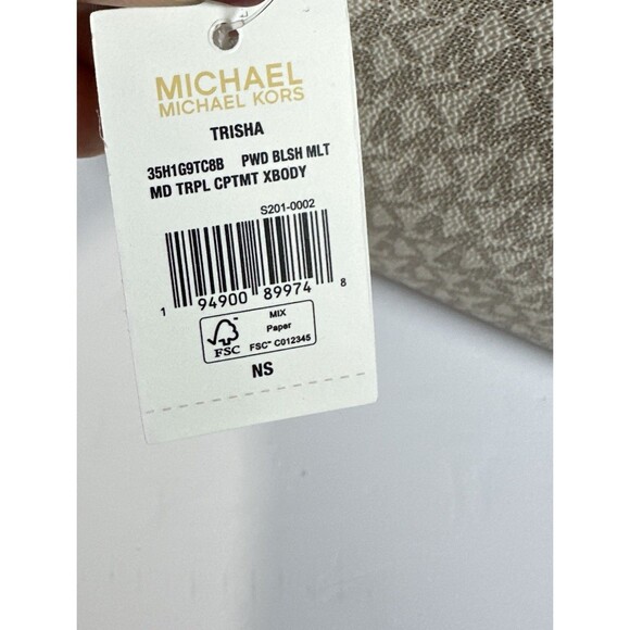 Michael Kors Trisha Medium Triple Compartment Crossbody Powder Blush MK NWT - Picture 15 of 15